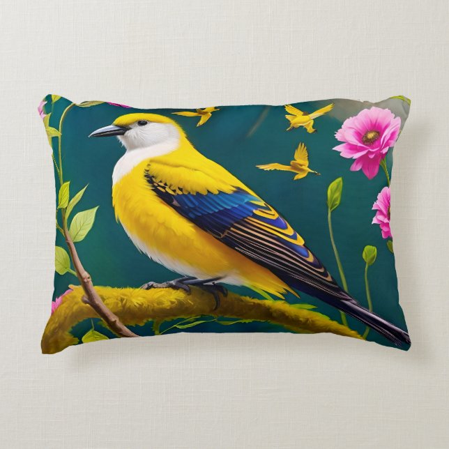 Golden Bird Decorative Cushion (Front)