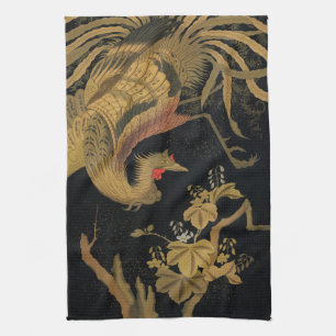Golden Bird Japanese Classic Antique Tea Towel