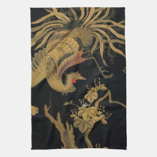 Golden Bird Japanese Classic Antique Tea Towel