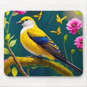 Golden Bird Mouse Mat