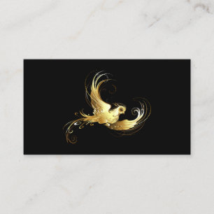 Golden Bird on Black Background Calling Card