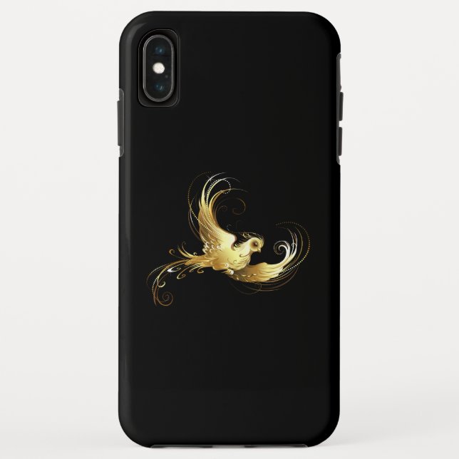 Golden Bird on Black Background Case-Mate iPhone Case (Back)