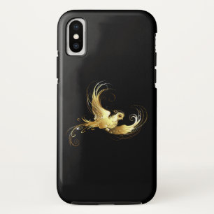 Golden Bird on Black Background iPhone XS Case