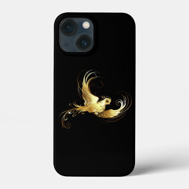 Golden Bird on Black Background Case-Mate iPhone Case (Back)