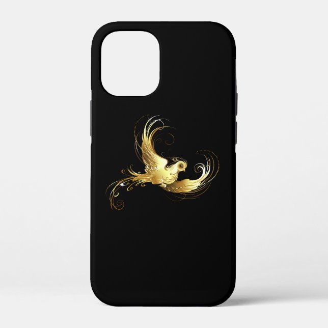 Golden Bird on Black Background Case-Mate iPhone Case (Back)