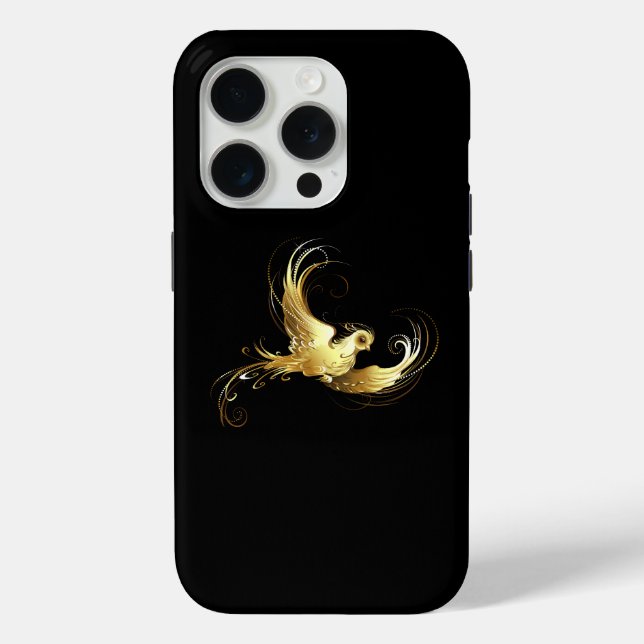 Golden Bird on Black Background Case-Mate iPhone Case (Back)