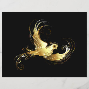 Golden Bird on Black Background Flyer