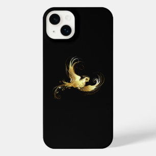 Golden Bird on Black Background iPhone 14 Plus Case