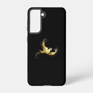 Golden Bird on Black Background Samsung Galaxy Case