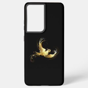 Golden Bird on Black Background Samsung Galaxy Case