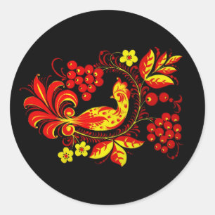 Golden Bird Round Sticker