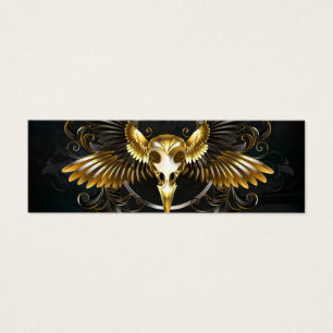 Golden Bird Skull on Black background