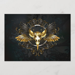 Golden Bird Skull on Black background Programme