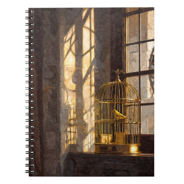 Golden Birdcage Sunlight Notebook (Front)