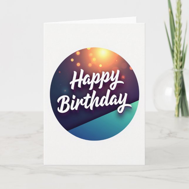Golden Birthday Bokeh Card (Front)