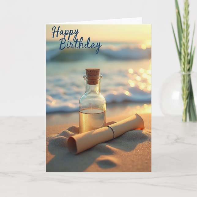 Golden Birthday Bottle Card (Front)