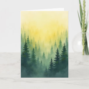 Golden Birthday Forest Mist Card