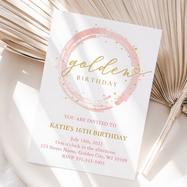 Golden Birthday Invitation (Golden Birthday Invitation)
