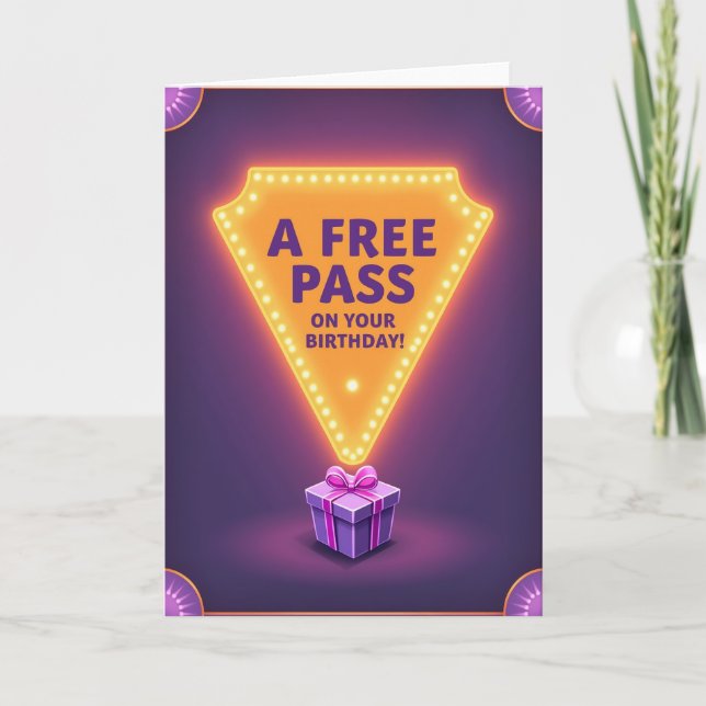 Golden Birthday Marquee Card (Front)