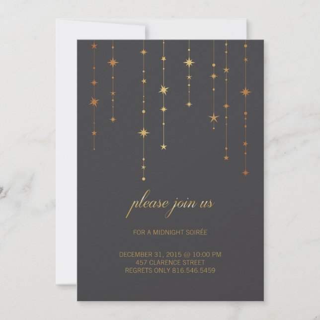 Golden Birthday or New Year's Eve Party Invitation (Front)