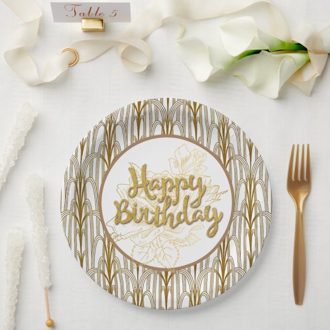 Golden Birthday Paper Plates (Wedding)