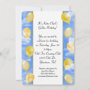 Golden Birthday Party Invitation