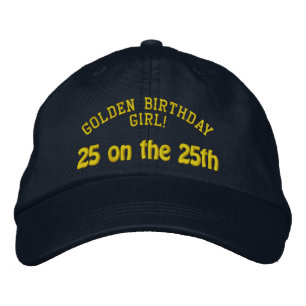 Golden Birthday Personalised Embroidered Hat