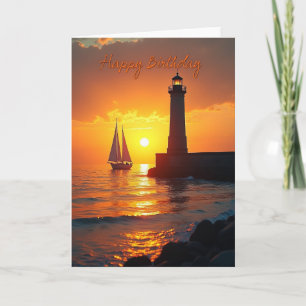 Golden Birthday Sunset Card