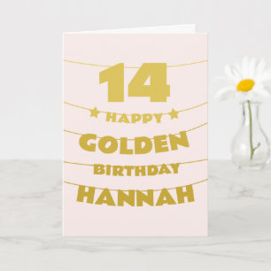Golden Birthday, Turning 14 on the 14th, Custom Card