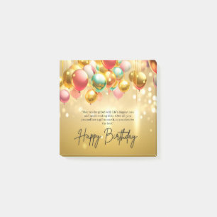 Golden Birthday Wishes Post-it Notes