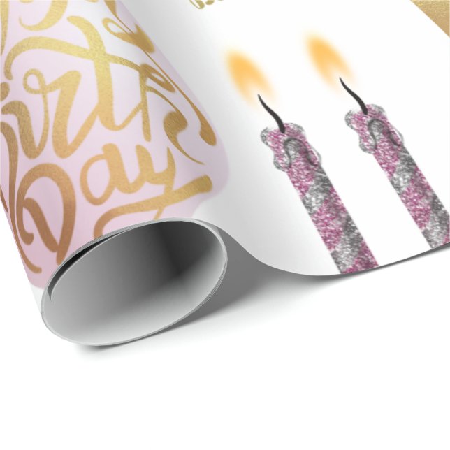 Golden Birthday Wrapping Paper (Roll Corner)