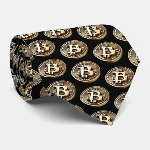 Golden Bitcoin Digital Cash Cryptocurrency Tie