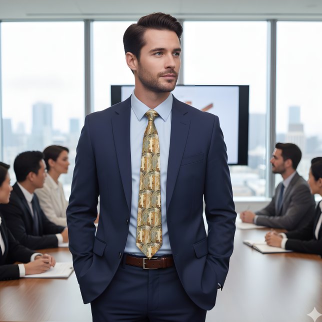 Golden Bitcoin Elegance  Tie (Creator Uploaded)