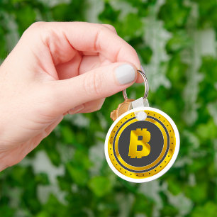 Golden Bitcoin Key Ring