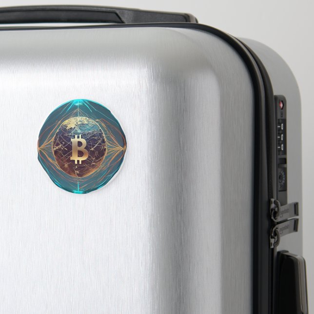 Golden Bitcoin Revolution Symbol  Magnet (In Situ (Luggage))