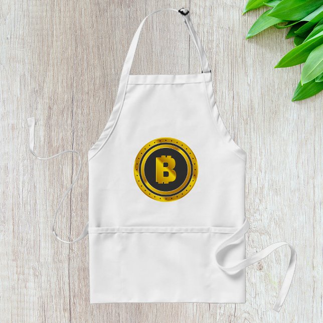 Golden Bitcoin Symbol Digital Currency Standard Apron (Creator Uploaded)