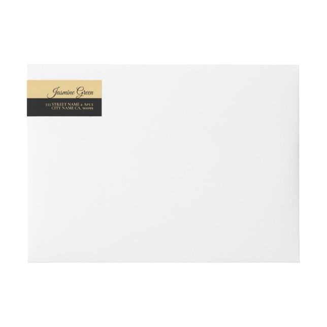 Golden & Black Background Wrap Around Label (Front)