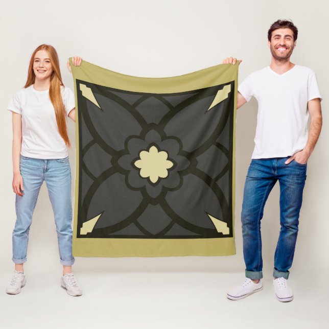 Golden Black Fleece Blanket (In Situ)