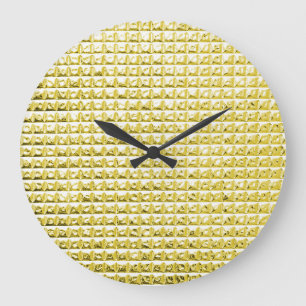 Golden black glass: luxurious surface. large clock