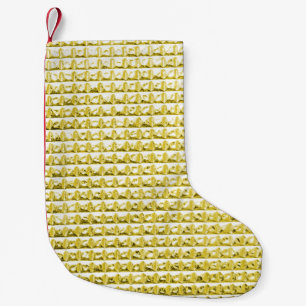 Golden black glass: luxurious surface. small christmas stocking
