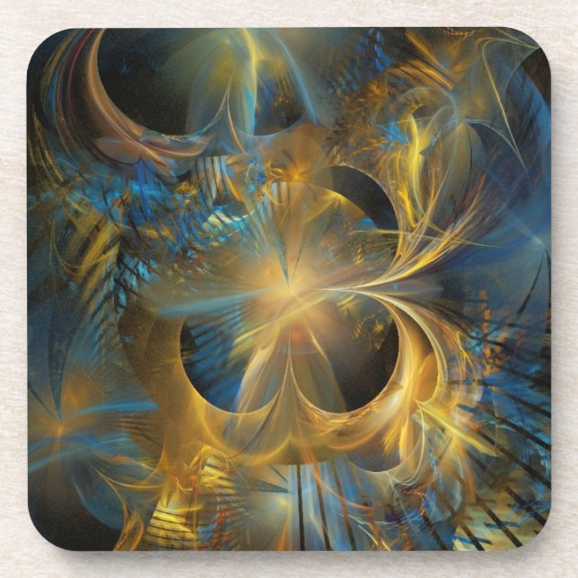 Golden Black Hole Abstract Coaster (Front)