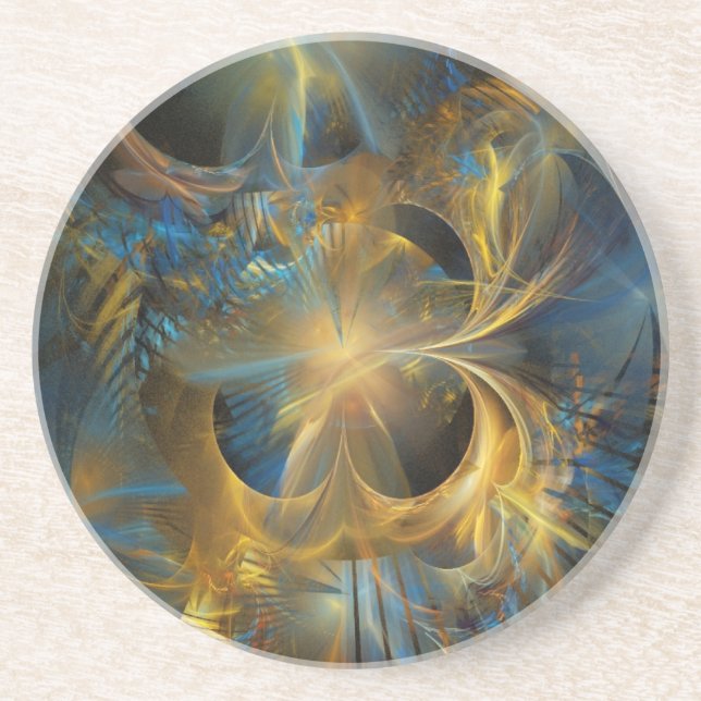 Golden Black Hole Abstract Coaster (Front)