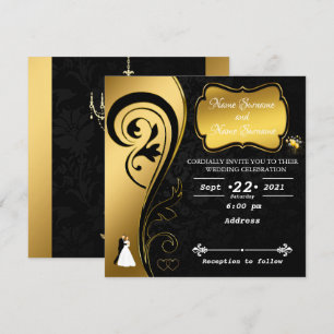 Golden black invitation
