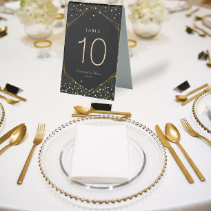 Golden Black Marble Glitter Wedding