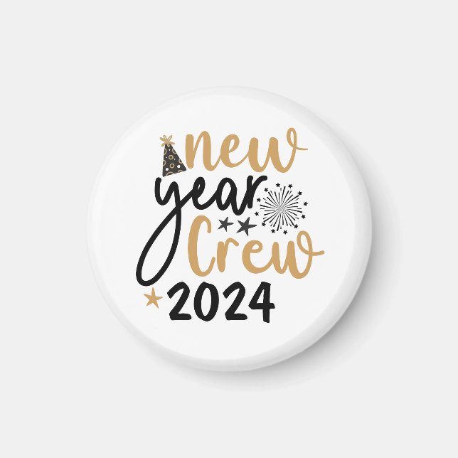 Golden & Black New Year Crew (customized year)  Magnet (Front)