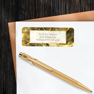 Golden Black Topaz Return Address Label