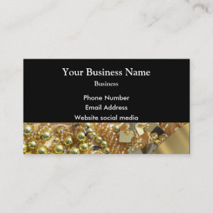 Golden bling jewellery pattern business card