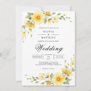 Golden Bloom Arch Flourish Wedding Invitation