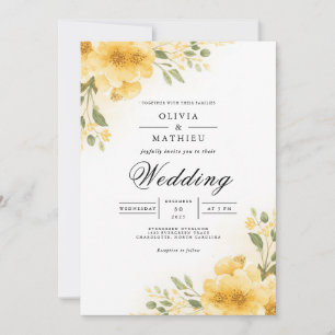 Golden Bloom Archway Wedding Invitation