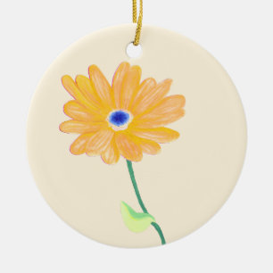 Golden Bloom Ceramic Tree Decoration